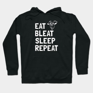 Eat Bleat Sleep Repeat (White) Hoodie